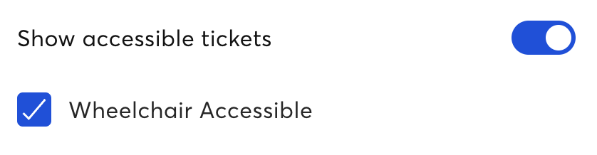 a graphic showing a toggle for accessible tickets
