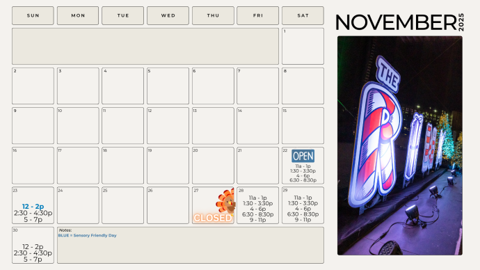 The Rink November 2025 Calendar