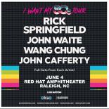 2025 I WANT MY 80’s TOUR starring Rick Springfield, John Waite, Wang Chung, and John Cafferty Tour Art